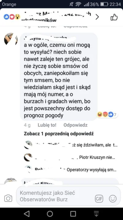 A.....o - Cały screen znaleziony na FB xD
#heheszki #pogoda #burza