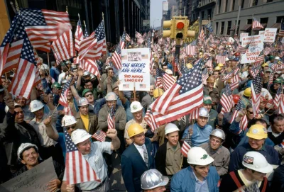 myrmekochoria - Marsz poparcia dla wojny w Wietnamie przez "Hard Hats" (American Fede...
