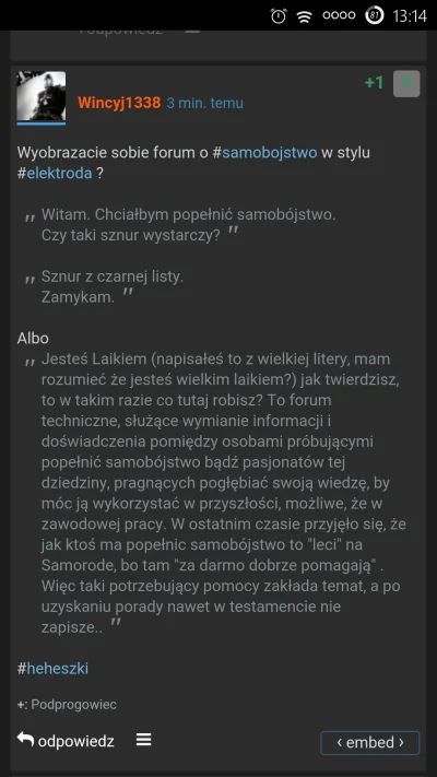 kldsk - Czemu usunąłeś wpis? @Wincyj1338 ? Przecież do jest zabawne :D