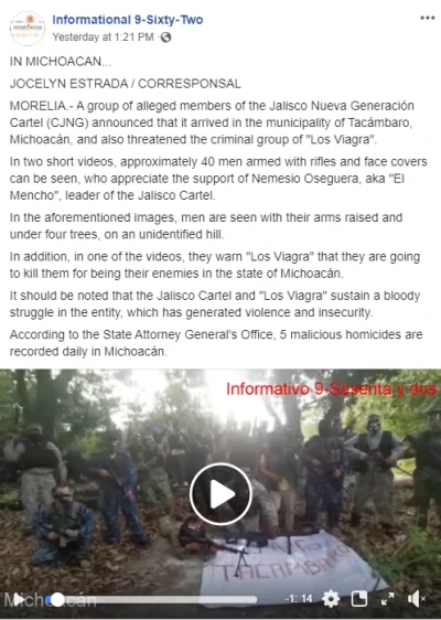 K.....e - Najnowszy wideo od "Jalisco New Generation Cartel".

Do poczytania:
http...