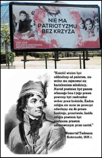 Xianist - Prawdziwy Patriota (a nie podrabiany) Tadeusz Kościuszko odpowiada na baner...