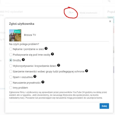 DOgi - Krótki poradnik jak zgłaszać:
wchodzimy tutaj:
https://www.youtube.com/user/...