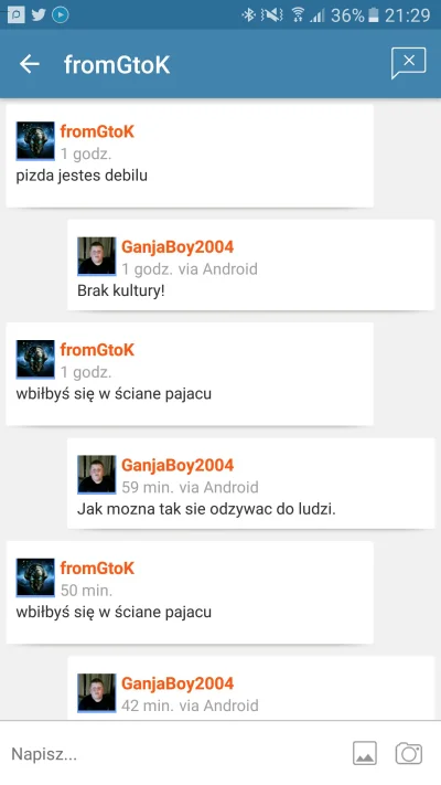 GanjaBoy2004 - Proszę o bana dla tego użytkownika, bo mnie obraża na PW. 
@fromGtoK @...