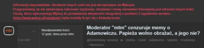 Bummerang - Uwaga, znalezisko z głównej pokazujące cenzurę moderacji odnośnie #adamow...