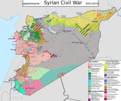 2.....r - Mapa która bardzo dobrze ukazuje jak skomplikowana jest wojna w Syrii. 

#s...