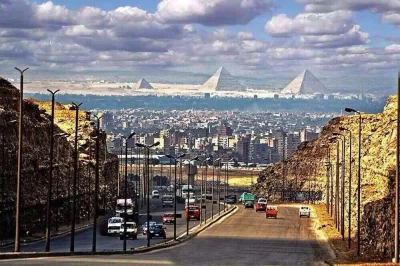 S.....n - piramidy widzane z Kairu #turystyka #architektura #ciekawostki
