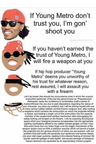Zdzichu333 - IF YOUNG METRO DONT TRUST U IM GON SHOOT U
#rap #metroboomin