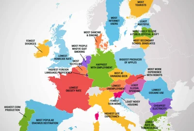 papadance - W czym poszczególne państwa UE są najlepsze

#ciekawostki #mapy
