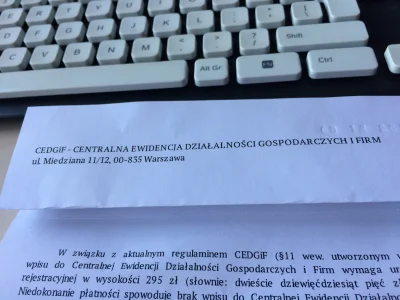 enzojabol - Firma tydzień temu uruchomiona, dzisiaj poszła opłata za wpis do ewidencj...