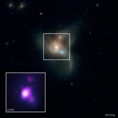 sznaps82 - Na zdjęciu: Układ trzech supermasywnych czarnych dziur SDSS J084905.51+111...