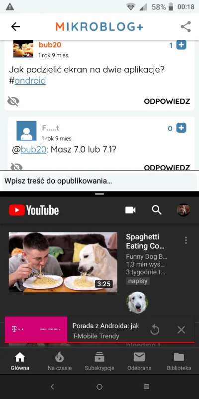 zemeckis - Potraficie tak? Słuchać YouTube i jednocześnie przeglądać Mirko. #android