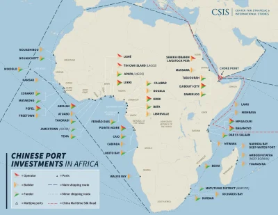 SIerraPapa - Mapa chińskich inwestycji w porty w Afryce.
#polityka #swiat #afryka #m...