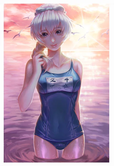 j.....n - #randomanimeshit #fullmetalpanic #telethatestarossa #swimsuit #pixiv #