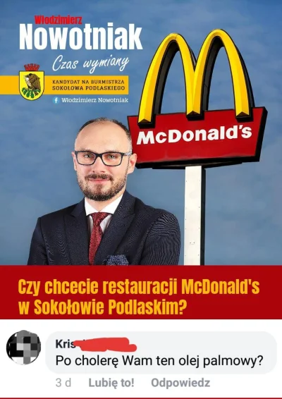 eltosteron - Komentarz pod postem słynnego już kandydata na burmistrza Sokołowa Podla...