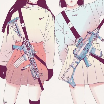 k.....i - #randomanimeshit #animeart #guns #girlsandguns #anime 
Lubie anime dziewcz...