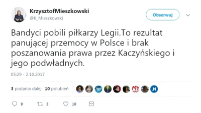 V.....o - Wina Kaczyńskiego.

#legia #bekazlewactwa #paranoje #psycholewica #polity...