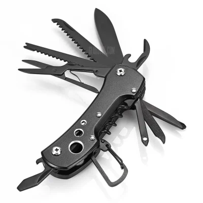 eternaljassie - Stainless Steel EDC Folding Multifunctional Tool Knife Scissors - BLA...