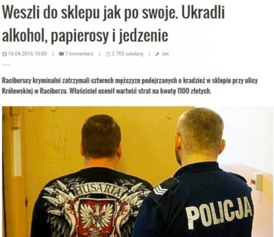 kawa-i-papierosy - Jak to policman zatrzymuje mnie? Przecież jestem husarem i kradnę ...