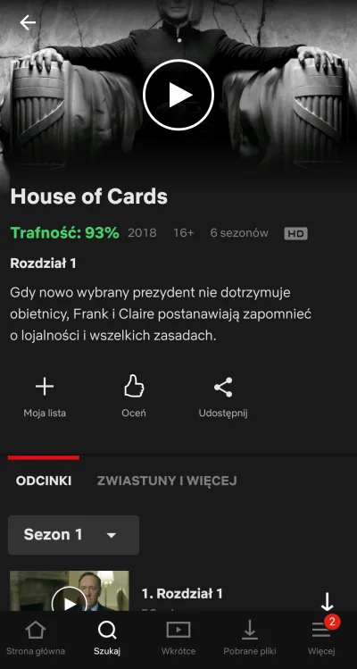 janushek - > Nawet House of Cards na Netflixie pokazuje się od 6 sezonu

@evolusin:...