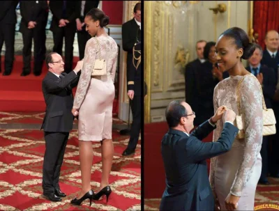 Chulio - Prezydent Republiki Francuskiej, François Hollande, odznaczył orderem koszyk...