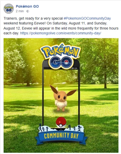 Dryblas - Eevee na CD

Dwa dni?

https://pokemongolive.com/events/community-day/
...