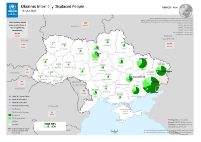 manekin - Mapa pokazująca liczbę ludzi zmuszonych do opuszczenia własnego domu od poc...