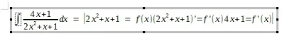 JezelyPanPozwoly - Mirki, mam taką fomułę
int {{4x+1} over {2 x^{2} + x + 1} dx} ~=~...
