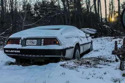 lewymaro - Opuszczony DeLorean w stanie Maine
#samochody #motoryzacja #opuszczone #d...