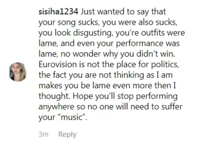 Minikus - >Eurovision is not the place for politics / you were also sucks ლ(ಠ_ಠ ლ)