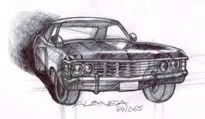 Albinea - #365marzec #albinearysuje
64/365 samochód. Miłość z Supernatural, Impala (...