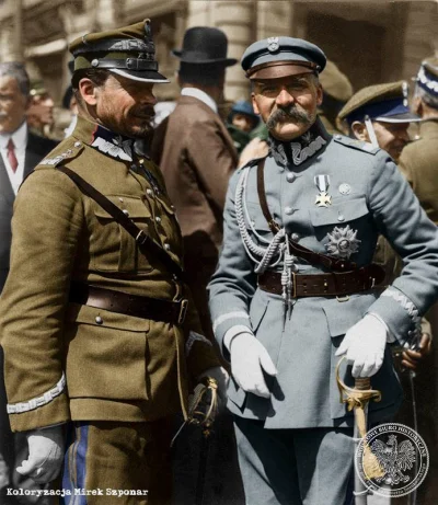 Kurisutofa - Warszawa 22.05 1921. Marszałek Józef Piłsudski i gen. Józef Haller, rozm...
