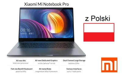 sebekss - Tylko 910$ za  Xiaomi Mi Notebook Pro i7-8550U 8/256GB MX150 z Polski.
Naj...