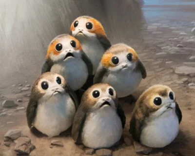 patrycja007 - To jest najsłodsze (｡◕‿‿◕｡) #starwars #porg #porgs