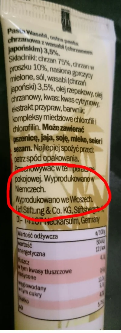 zygfryd0 - Co to za podwójna produkcja ?

#lidl #wasabi #pytaniedoeksperta