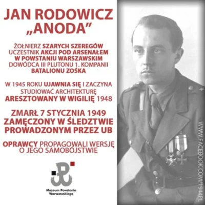 polwes - 7 stycznia 1949 r.- 68 lat temu w UBeckiej katowni zginął Jan Rodowicz ps. "...