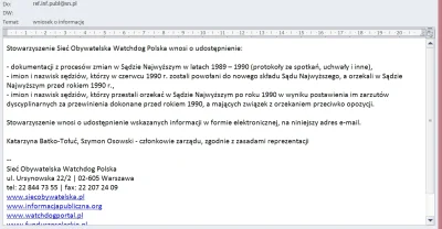 Watchdog_Polska - @Nieszkodnik: Wysłaliśmy takie zapytanie. Chcesz też wysłać? Podrzu...