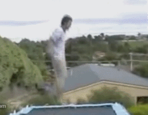 mactrix - #trampolina #humor #gif Napaleniec tylko czekał na błąd swojej "ofiary" :P