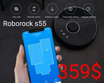 sebekss - Tylko 359$❗ za najnowszy odkurzacz Xiaomi 2 generacji czarny RoboRock s55 z...