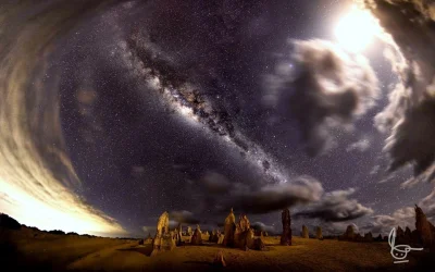 Cetus - Panorama składająca się z 15 zdjęć w Narodowym Parku Nambung - Zachodnia Aust...