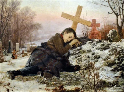 M.....a - Uroš Predić, Sierota na grobie matki, 1888 r.

#malarstwo #sztuka #obrazy...