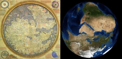 Pannoramix - Mappa Mundi, toskańskiego mnicha Fra Mauro w orientacji południowej oraz...