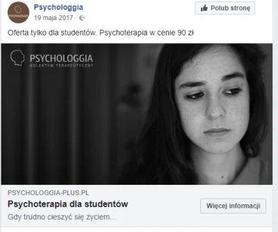 Eustachiusz - Na fb Psychologgia pojawiło się ogłoszenie o psychoterapii dla studentó...