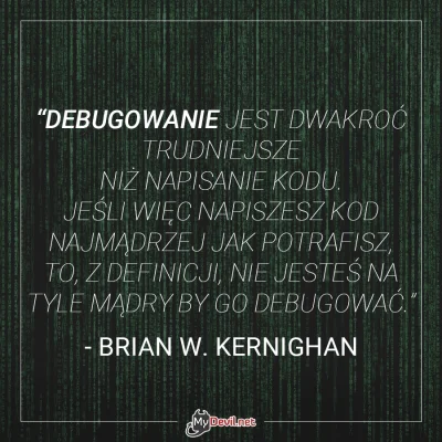 MyDevil - Czasem się patrzy na kod i nie wie się czemu nie działa, a czasem się patrz...