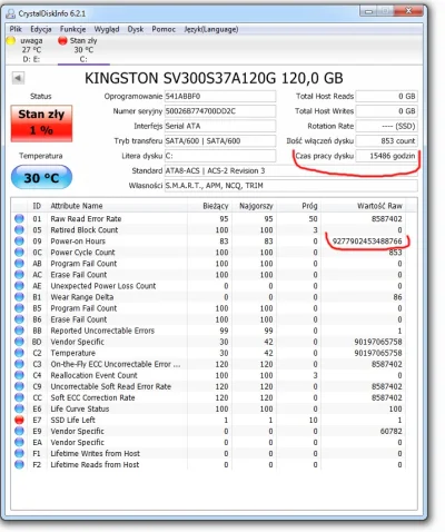 cezarysek - Mirki, jak bardzo źle to wygląda? Dlaczego liczba power-on hours jest tak...