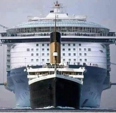 R.....4 - #gównowpis #statek #tytanic #ciekawostki Tytanic na tle największego wyciec...