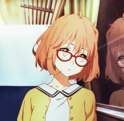 x.....c - #randomanimeshit #miraikuriyama #kyoukainokanata #meganekko #animegif