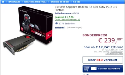 Gother - W Dojczlandzie RX 480 8 GB za 239 euro (1053 zł) A w naszej kochanej Bananow...