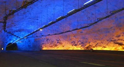w.....y - Tunel Lærdal - najdłuższy tunel na świecie. Oświetlenie tunelu ma redukować...