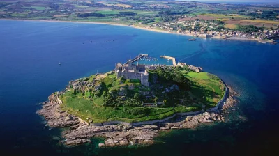 S.....o - St Michael’s Mount - skalista wyspa pływowa u wybrzeży Kornwalii w zatoce M...