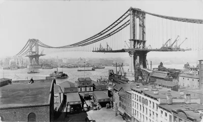 totek - Budowa Manhattan Bridge. Zdjecie pochodzi z 1909 roku

#infrastrukturanadzis